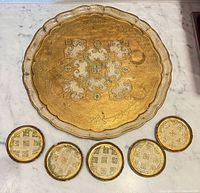 Tray and five coasters full set