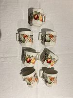Seven Johnson Brothers fruit motif mugs front view