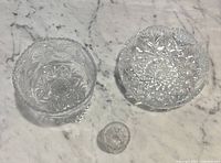 Top view showing bowl, compote rim, and small dish