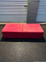ottoman closed, red microfiber upholstery
