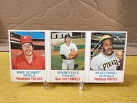 Front view of full uncut panel showing all three cards