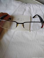 Front view of Emporio Armani eyeglasses showing frame shape and prescription lenses