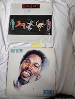 Both vinyl LPs laid out showing front sleeves