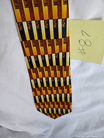 Front view showing full geometric pattern of tie