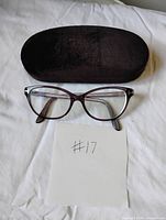 Front view of glasses with case