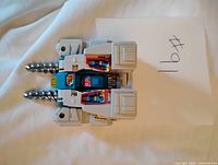 Top view showing whole Twin Twist figure with drills and decals