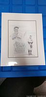 Full view of Lou Gehrig print in mat