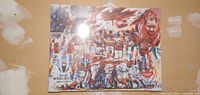 Front view of stretched canvas showing full Rugby World Cup Team Canada montage artwork