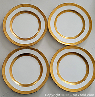 All four Minton plates side by side for quantity and overall view