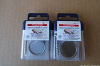 Front view of two Richelieu concealed magnetic catch packages showing contents