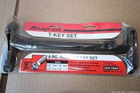 Front of sealed Snap-On T-Key Set package showing branding, model and specs