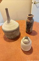 All three stoneware pieces, group view