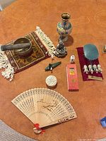 Group shot of all oriental décor items on table