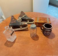 Group shot showing all five items together on tabletop