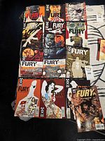 All 12 Fury MAX comics laid out in grid