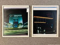 Both framed photography prints side by side