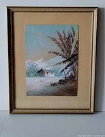 Framed watercolour painting overall view