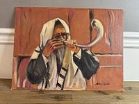 Front view of entire painting showing subject and signature