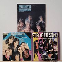 Front covers of the three Rolling Stones albums