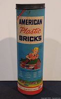 Full view of American Plastic Bricks tube front graphics