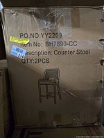 Shipping carton showing product code, description and quantity