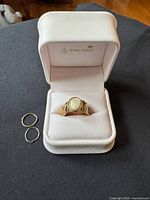 Ring and two hoop earrings overview