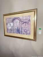 Full view of framed print on wall