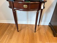 full front view of side table