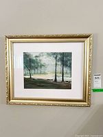 Full view of framed watercolour on wall