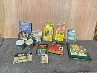 Full view of all packaged items and loose canisters