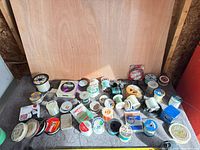 All spools spread on table showing variety and quantity