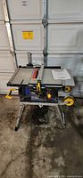 Full view of Mastercraft Hawkeye Laser 10" table saw on folding stand