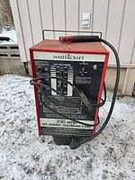 Front and side view of Mastercraft 230 amp arc welder showing full unit