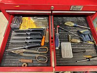 Both toolbox drawers with all tools visible