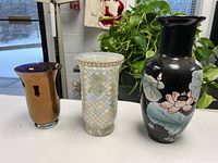 All three vases side by side