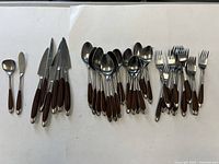 All flatware pieces laid out for count and overview