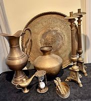 Group shot showing all brass items