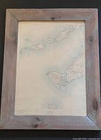 Full view of framed map showing entire frame and map