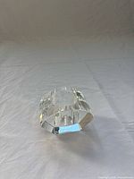 Top view of crystal votive holder showing candle well