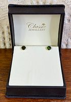 Pair of ammolite stud earrings in presentation box