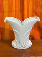 Front view of white Art Deco Abingdon vase