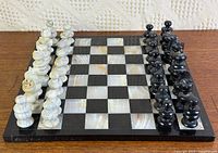Complete chess set on board showing all pieces