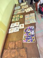 Long view showing entire assortment laid out on table