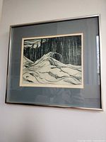 Frontal view of framed print showing artwork, mats and frame
