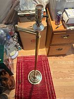 floor lamp full height showing ribbed column, round base, cord