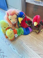 Group shot of all five Ty plush toys