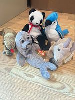 Group shot of all five Beanie Babies on floor