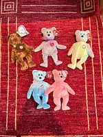 Group photo of all five Ty Beanie Babies bears