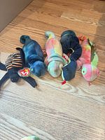 Group shot of all five Ty Beanie Babies plush animals