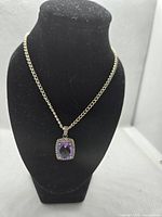 Full view of necklace on display bust